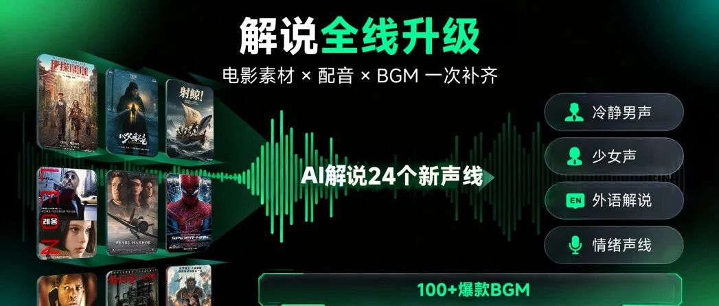 更低门槛！电影解说素材库全线升级，节奏风格由你定义