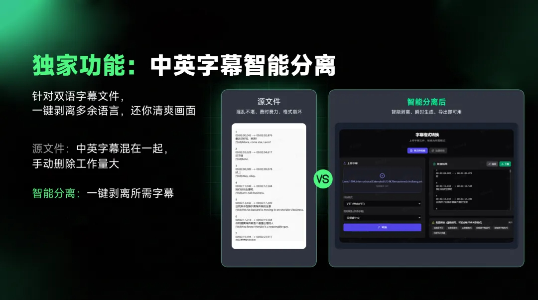 全网字幕一键下载转码，这个免费工具太能打